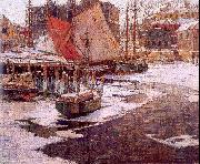 Mulhaupt, Frederick John Winter Harbor oil painting artist